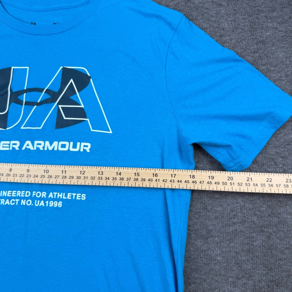 Under Armour Graphic T-Shirt Mens Small Blue Short Sleeve Loose Fit UA1996 - Picture 5 of 6